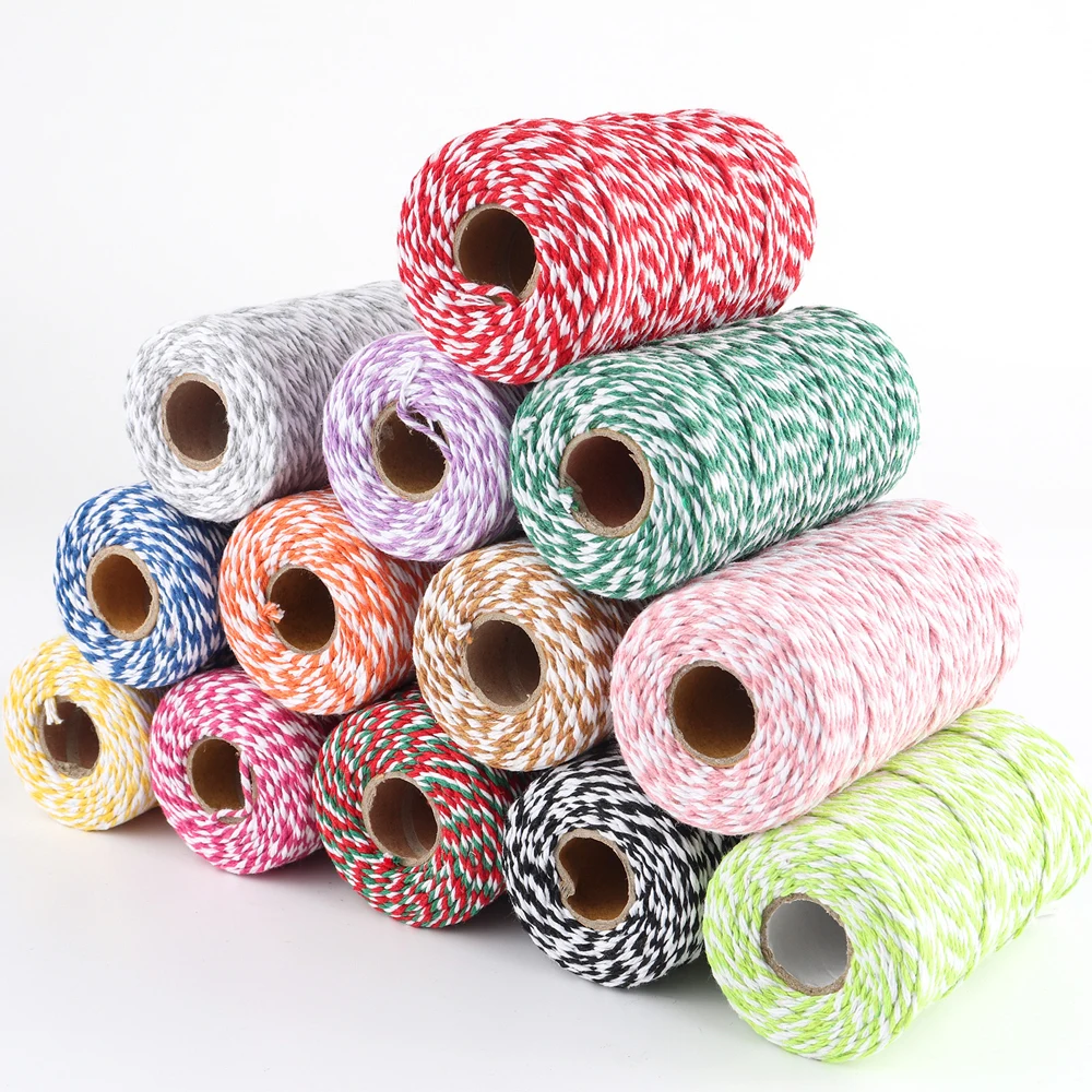 크리스마스 웨딩 장식 선물 포장 스트링 DIY 선물 공예 포장, Cn 베이커 꼬인 로프 코드, 2 가지 색상, 100 계량기 롤
