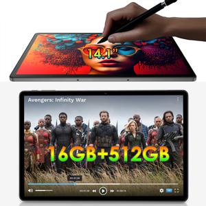 초대형 스크린 14.1 인치 태블릿 PC, 16 + 512GB 전화 통화 태블릿, 12000mAh, 5G 와이파이 GPS 패드, 맥스패드 노트북, 구글 플레이, 안드로이드 14