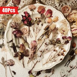 40 개 장미 식물 애완 동물 스티커 꽃과 잎 스크랩북 데코 스티커 라벨 일기 편지지 정크 저널 플래너 재료