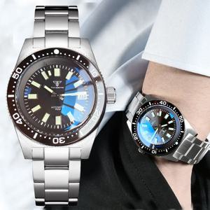 Tandorio 41mm 62MAS 블랙 그레이 다이얼 NH35A 자동 300M 다이빙 남성용 시계 세라믹 베젤 그린 루메 보우 사파이어 유리