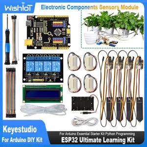 Keyestudio DIY 전자 급수 키트, 아두이노 C 언어 프로그래밍용 자동 물 꽃, 토양 습도 센서 포함