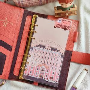 A6/A7 플라스틱 측면 분배기 귀여운 6 홀 바인더 인덱스 분배기 저널 플래너 노트북 액세서리 그랜드 부다페스트 호텔