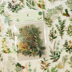 40 개 로밍 꿈 빈티지 INS 꽃 식물 스티커 장식 스틱 라벨 일기 앨범 손으로 만든 스크랩북 재료