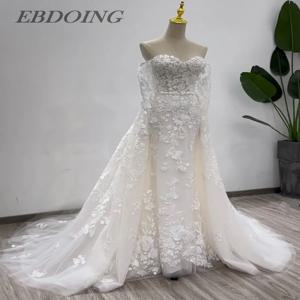 최신 웨딩 드레스 인어 2 in 1 Sweetheart Neckline with Deta 맞춤형 신부 가운 Vestidos De Novias
