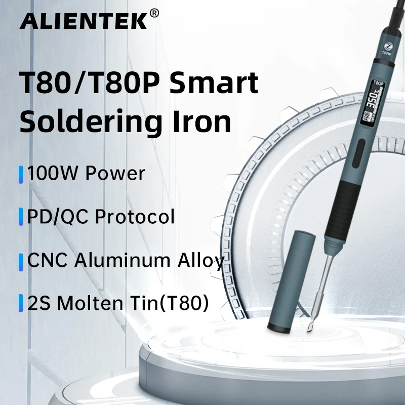 ALIENTEK T80 T80P 도구 DC 20V 80-450 ℃   조정 가능한 온도 정밀 수리 스테이션 PD 100W 휴대용 열 도구