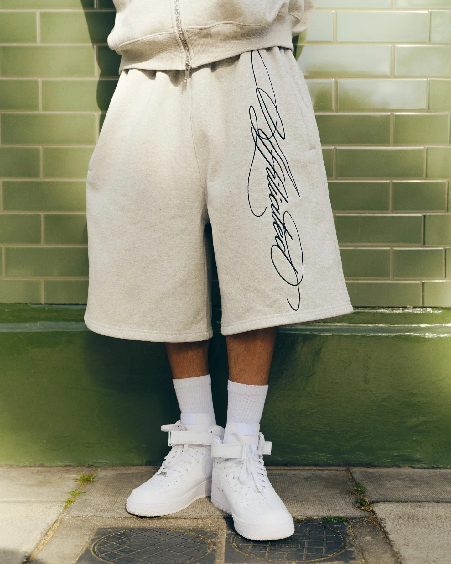 미국 편지 수 놓은 반바지 남자 Y2K 레트로 캐주얼 하이 스트리트 트렌디 브랜드 하이 웨이스트 오버 사이즈 스트레이트 캐주얼 반바지