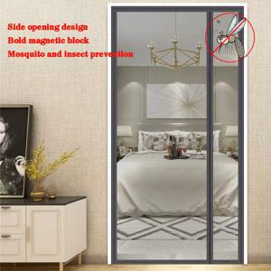 회색 측면 개방 모기 방지 도어 커튼, 자기 흡입 디자인, 보이지 않는 모기 방지, 드릴링 설치 필요 없음