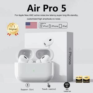 애플 오리지널 Airpods Pro 5 TWS Max 무선 블루투스 이어폰 인 이어 이어버드 아이폰 이어폰 용 노이즈 캔슬링 헤드셋