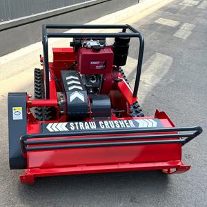 맞춤형 산업용 제초기 24V 고무 타이어 자동 플레일 타입 트랙 잔디 깎는 로봇