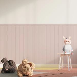 핑크 컬러 벽지 패널링, 어린이 방 장식용 바닥 벽 벽지, 껍질을 벗기고 붙이거나 전통 붙여넣지 않은 벽 벽화