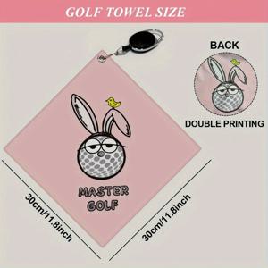 새로운 고품질 골프 타월, 양면 인쇄, 골프 가방에 적합, 골프/피클볼/볼링 애호가의 창의적인 Gif