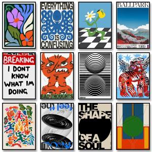 레트로 추상 영양 영혼 클래식 벽 예술, 캔버스 인쇄 포스터, 집, 거실, 방 장식 그림에 적합