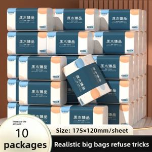 대나무 화장지 420매, 대형 봉지 10개, 5겹 두꺼운 조임끈, 도매, 젖은 위생 종이 타월, 전체 상자