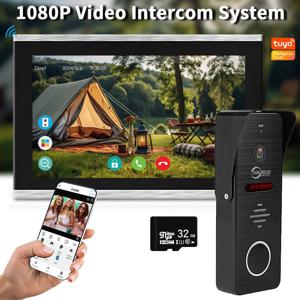 가정용 Tuya 스마트 비디오 도어폰 카메라 160용 금속 초인종 비디오 인터콤 시스템 °   4선식 1080P 터치 모니터