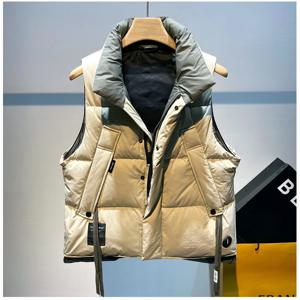 남성용 다운 코튼 조끼 겨울 두꺼운 따뜻한 캐주얼 아우터웨어 패션 브랜드 대형 사이즈 레저 탑 코트 남성용