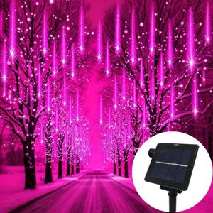 1pc 태양 LED 유성우 비 조명 방수 떨어지는 빗방울 요정 문자열 빛 크리스마스 웨딩 파티 장식 30/50CM