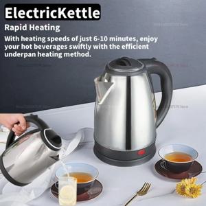 스마트 전기 주전자 2.0L 용량 304 스테인리스 스틸 내구성 휴대용 물 주전자 1500W 고속 가열 전기 주전자