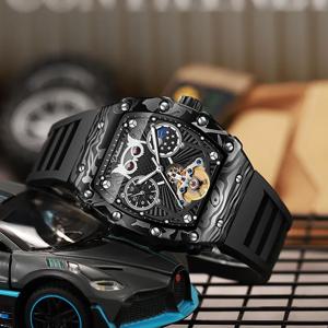 방수 빛나는 토노 케이스 남자 시계 패션 남성 손목 시계 고무 벨트 남자를위한 고급스러운 시계