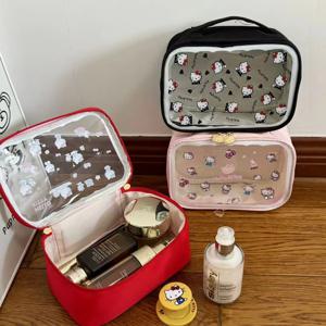 귀여운 고양이 메이크업 가방 대용량 여행 세면 용품 주머니 화장품 주최자 운반 케이스