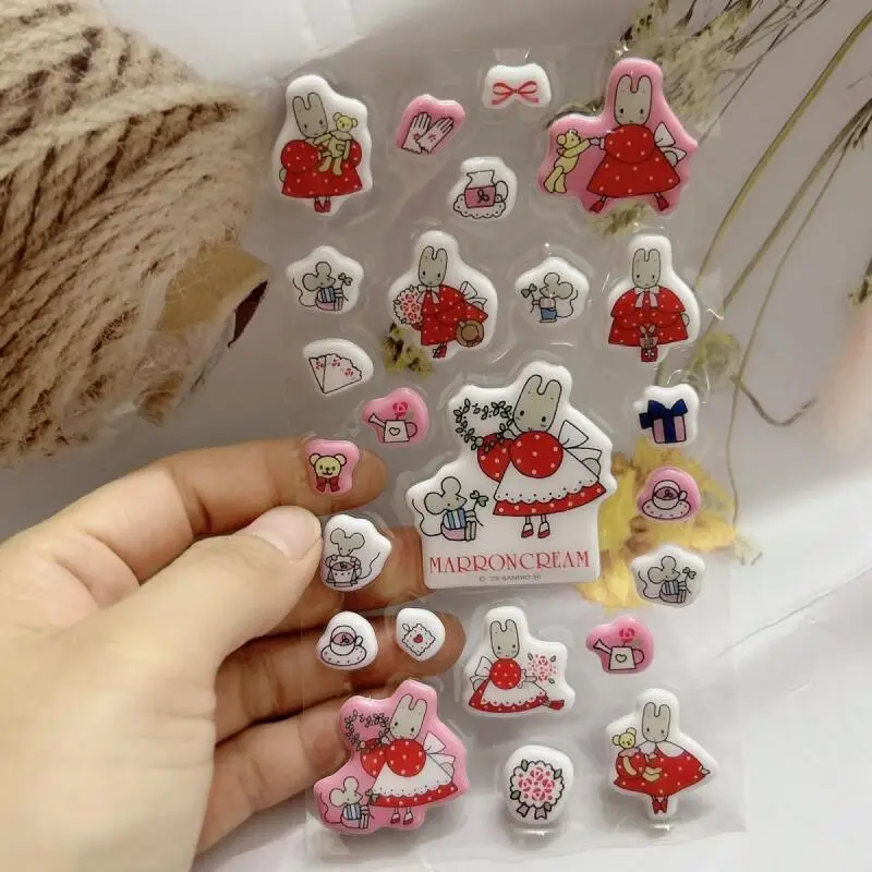 귀여운 산리오 마론크림 스티커 창의적인 만화 소녀 편리한 스티커 핸드 어카운트 재료 DIY 스티커 장식 선물
