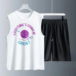 남성용 조끼 정장 여름 민소매 프린트 크로셰 탱크탑 + 반바지 축구 유니폼 	 남성 트레이닝복 남성 정장 빠른 배송