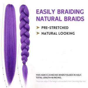 합성 2개 세트 스트레이트 포니테일 엘라스틱 헤어 타이 컬러풀 브레이딩 포니테일 헤어 익스텐션 여성용 헤어 액세서리