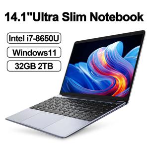 LENO HOT 울트라 슬림 14.1인치 노트북 32GB 2TB 윈도우 11 인텔 코어 i7 8650U 게이밍 컴퓨터 PC 게이머 사무용 노트북 1920*1080 HD