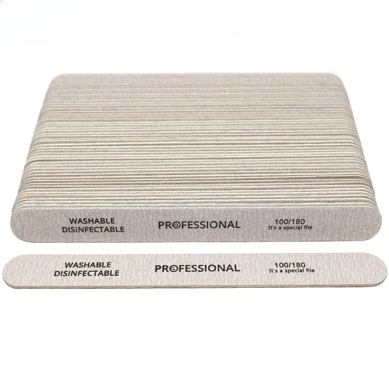 100개 네일 파일 100/180 나무 샌딩 버퍼 블록 페디큐어 매니큐어 UV 젤 네일 폴리쉬 프로 네일 파일 인조 손톱 팁