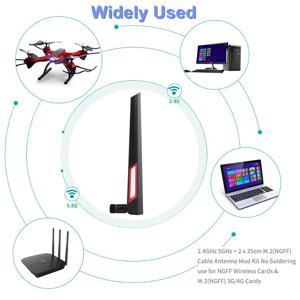10DBi WIFI 안테나 RP SMA 남성형 범용 안테나 2.4Ghz 5Ghz 5.8Ghz WiFi 증폭기 WLAN 라우터 신호 부스터 안테나