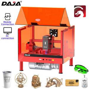 DAJA A7 미니 프로 레이저 조각기, 스테인레스 스틸 목재 유리 종이 금속 아크릴용 고출력 보호 커버 포함, 안전하고 단순함