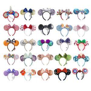 디즈니 미키 머리띠 PU 블랙 박쥐 귀 머리띠 크리스마스 진저브레드 코스프레 헤어밴드 디즈니랜드 레터 머리띠 선물