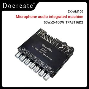 TPA3116D2 디지털 Bluetooth 오디오 2.1 스테레오 증폭기(마이크 연결 포함) 서브우퍼 50+50+100W AMP – ZK-AM100