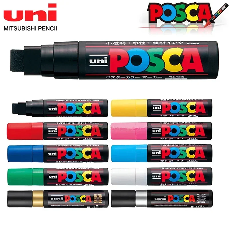 1pcs 일본 UNI POSCA 마커 PC-17K 낙서 그림 팝 포스터 광고 펜 15mm 물 기반 큰 머리 펜 미술 용품