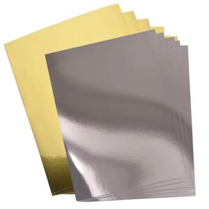 25 시트 A4 황금 반사 Cardstock DIY 공예 카드에 대 한 금속 실버 미러 종이 Scrapbooking 휴일 장식 만들기