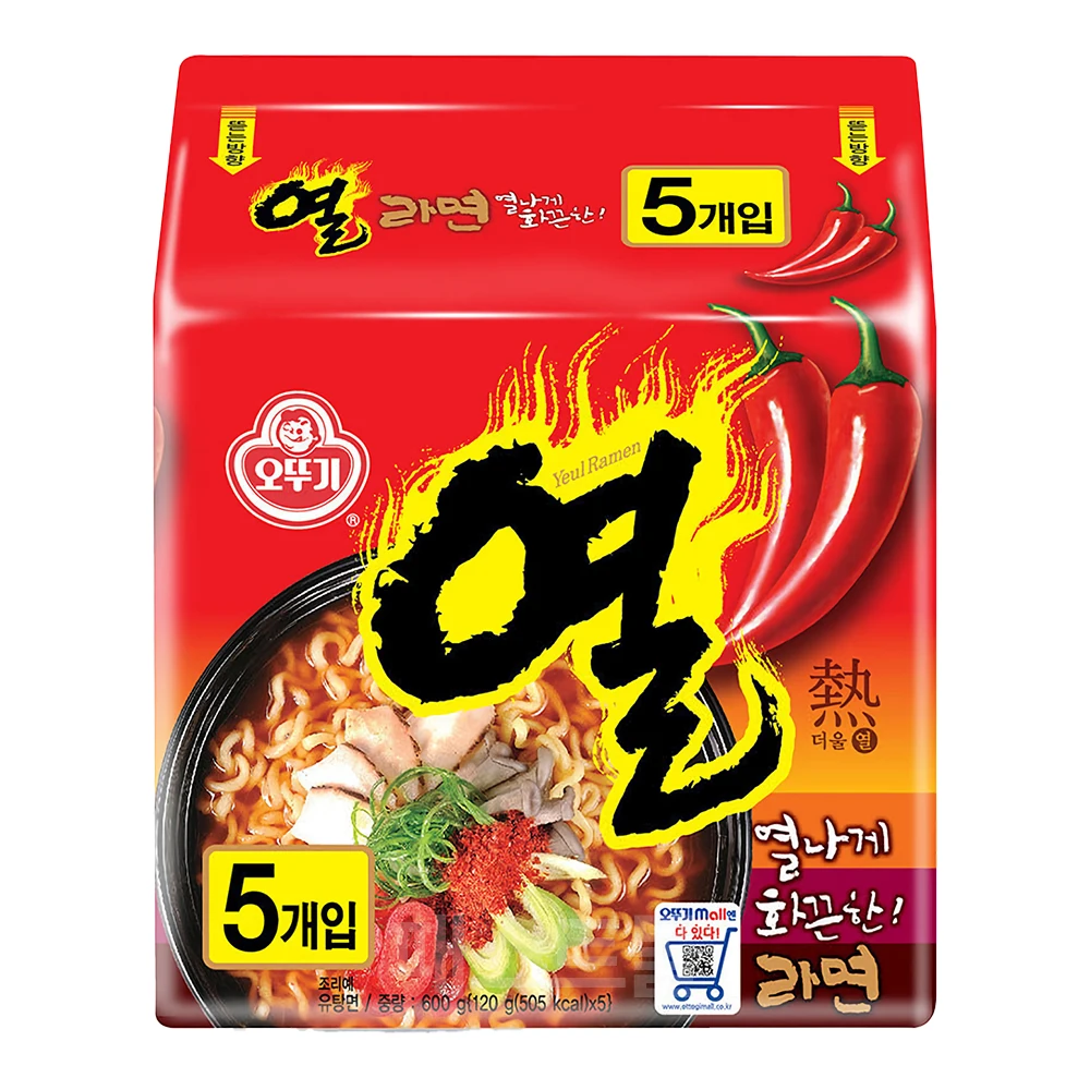 오뚜기 열라면 멀티팩(120g X 5개입) 600g 1멀티팩