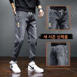 봄 여름 남성용 루즈 워크웨어 청바지 대형 사이즈 트렌디 브랜드 캐주얼 하라주쿠 스타일 루즈 나인피스 팬츠 여름용