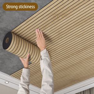 초두꺼운 3D 레트로 나무 무늬 자가 점착 벽지 - DIY 천장 및 벽 프로젝트, SXP 레진, 제거 가능 및 와에 적합