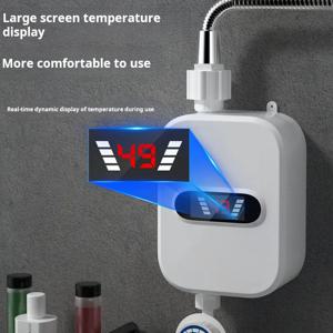 3000W 미니 순간 온수기 욕실 수도꼭지 탭 순간 온수기 샤워헤드 세트 (욕실 샤워용)