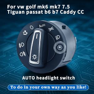 VW 티구안 MK1 골프 제타 5 6 보라 파사트 B6 B7 CC 업그레이드 인테리어용 헤드라이트 스위치 버튼 안개등 센서 제어 모듈
