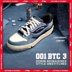 Li-Ning 남성 여성 001 BTC 3 라이프 스타일 신발 쿠션 경량 레트로 세련된 LiNing 남여 클래식 캐주얼 스니커즈 AGCV281
