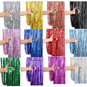 1m*2m 레인 커튼 파티 장식 어머니의 날 생일 웨딩 총각 파티 졸업식 메리 크리스마스 배경 커튼