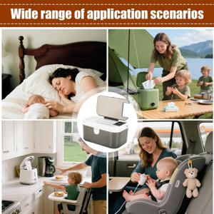 아기를위한 물티슈 따뜻하게 휴대용 여행용 물티슈 따뜻하게 디스펜서 LED 조명 USB 충전 캠핑카 용 아기 용품