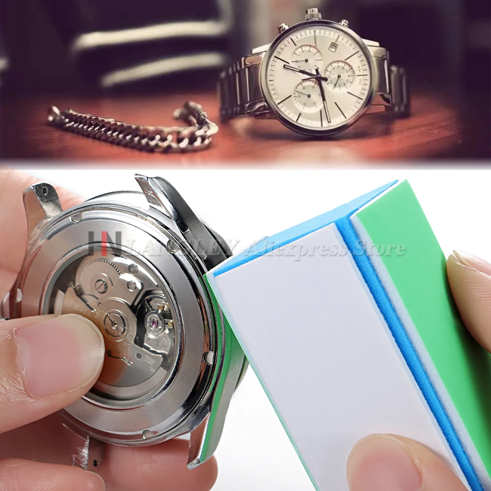 1/2/4개 시계 클리너 막대 4면 메쉬 연마 파일 손목시계 부품 청소 연마 도구 시계 제작자 액세서리 도구