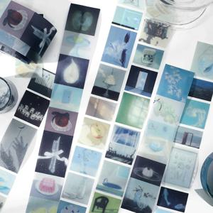 2m/롤 아름다운 풍경 PET 테이프 종이 저널 장식 접착 마스킹 테이프 스크랩북 콜라주 일기 편지지 스티커