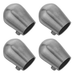계단용 4개 스테인리스 스틸 난간 끝마개 원형 튜브 플러그 안전 마감 계단 난간 액세서리 실내용