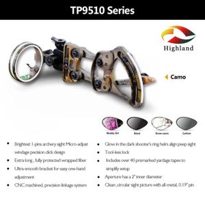 양궁 싱글 핀 레버 사이트 버텍스 TP9510, 싱글 핀 사이트 블랙 컴파운드 리커브 보우 사냥 야외