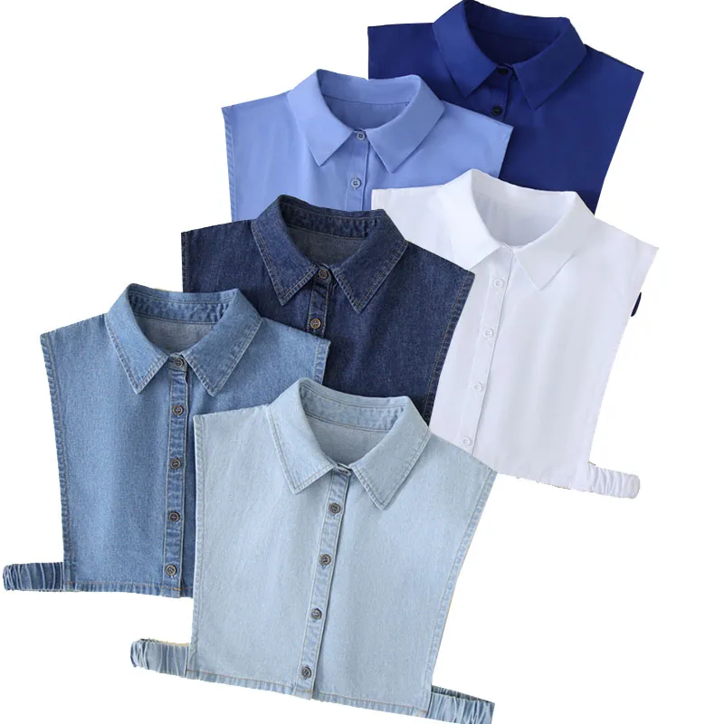 M - XXL 가짜 칼라 여성 분리형 칼라 옷깃 셔츠 흰색 거짓 칼라 하프 셔츠 여성 여성 액세서리 목 장식