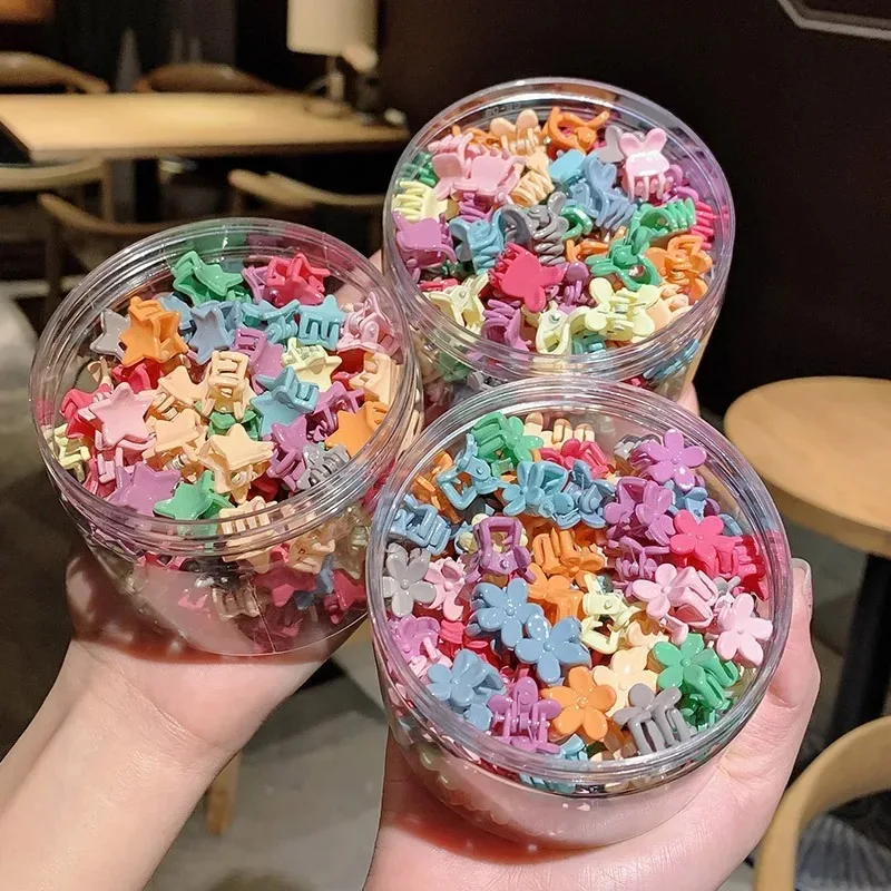 50개 소녀 만화 헤어 클립 귀여운 작은 집게핀 꽃 별 디자인 어린이 패션 헤어 액세서리 달콤한 헤어핀