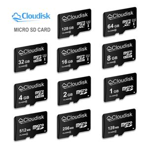 Cloudisk 메모리 카드 8GB 4GB 2GB 1GB 마이크로 SD 카드 128GB 64GB 32GB SDXC U3 V30 C10 16GB 전화 태블릿 모니터 카메라