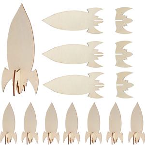 5PCS/10PCS 나무 로켓 DIY 공예 파티 장식 미술 장식 룸 장식 나무 공예 DIY 그림 생일 선물